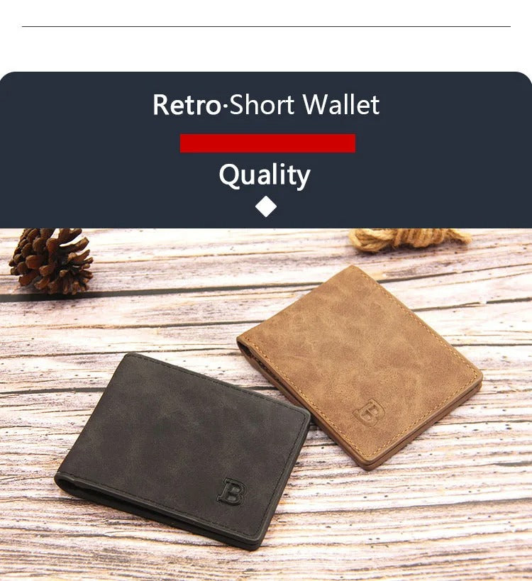 New Short Men Wallets Slim Card Holder Male Wallet PU Leather Small Zipper Coin Pocket Man Purse Wallet