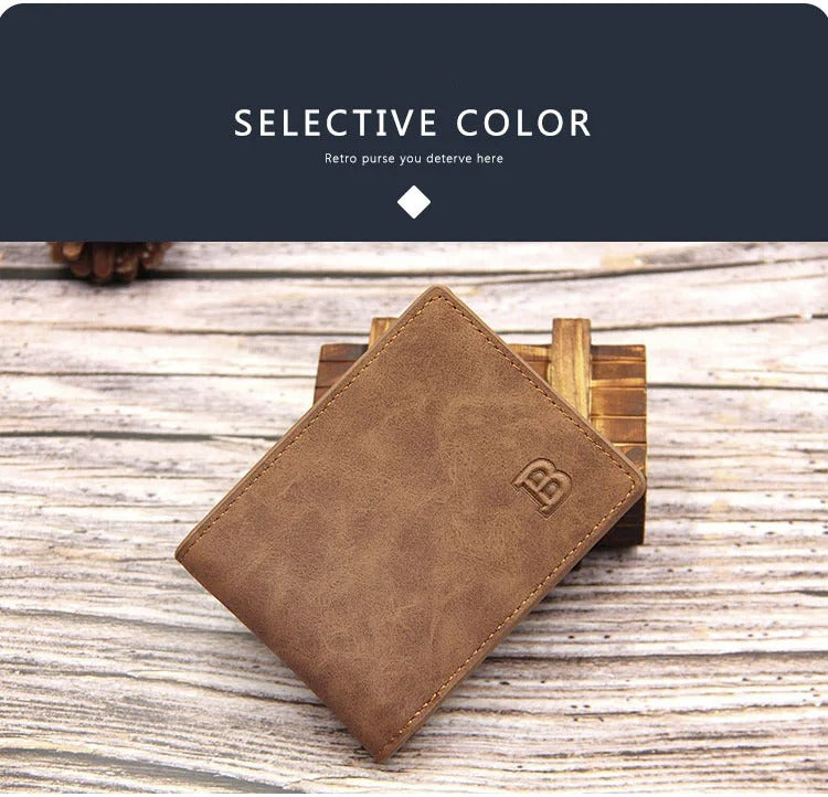 New Short Men Wallets Slim Card Holder Male Wallet PU Leather Small Zipper Coin Pocket Man Purse Wallet