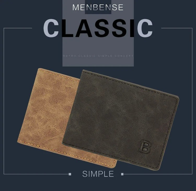 New Short Men Wallets Slim Card Holder Male Wallet PU Leather Small Zipper Coin Pocket Man Purse Wallet