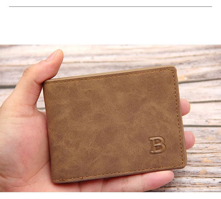New Short Men Wallets Slim Card Holder Male Wallet PU Leather Small Zipper Coin Pocket Man Purse Wallet