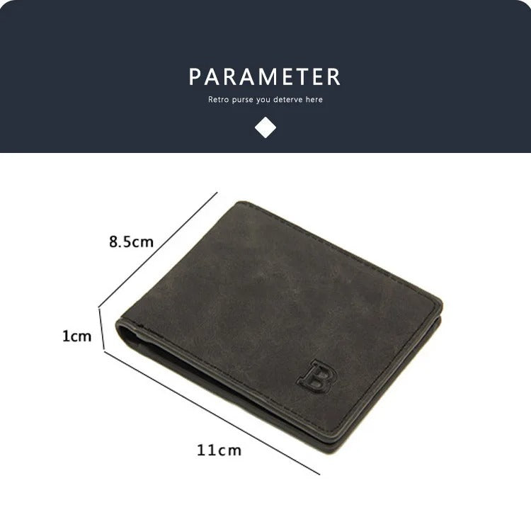 New Short Men Wallets Slim Card Holder Male Wallet PU Leather Small Zipper Coin Pocket Man Purse Wallet