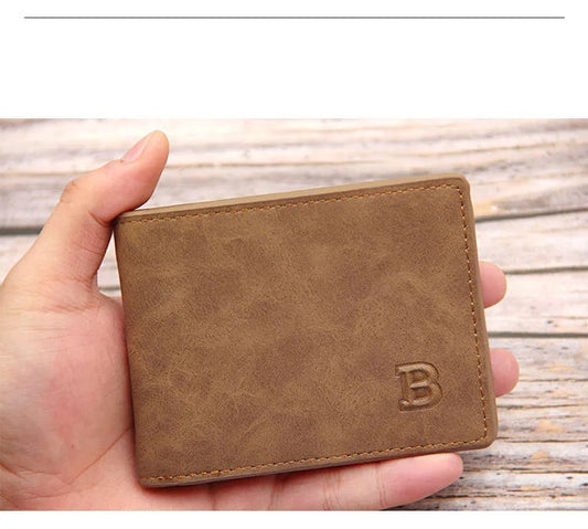 New Short Men Wallets Slim Card Holder Male Wallet PU Leather Small Zipper Coin Pocket Man Purse Wallet